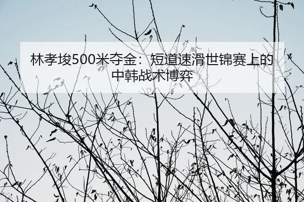 林孝埈500米夺金：短道速滑世锦赛上的中韩战术博弈